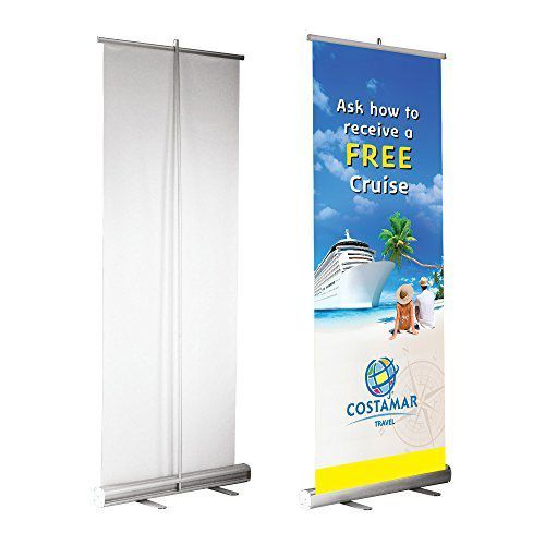 Instahibit 33x81 Aluminum Retractable Roll Up Banner Stand Trade Show  Display Portable
